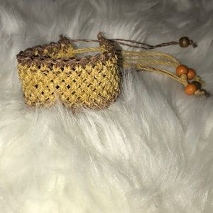 Hand made breaded brown bracelet